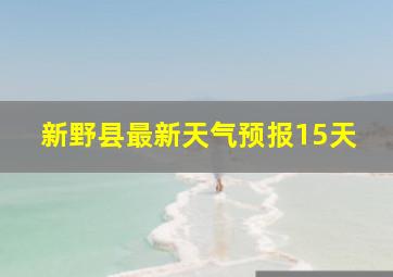 新野县最新天气预报15天