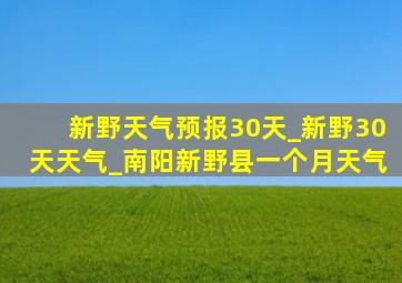 新野天气预报30天_新野30天天气_南阳新野县一个月天气