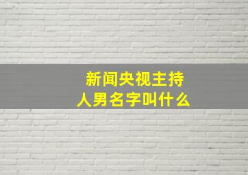 新闻央视主持人男名字叫什么