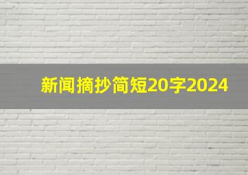 新闻摘抄简短20字2024