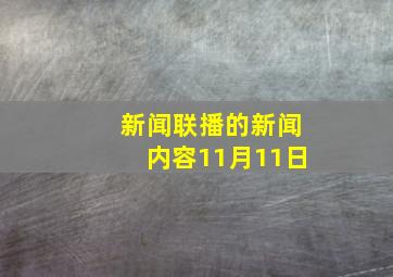 新闻联播的新闻内容11月11日