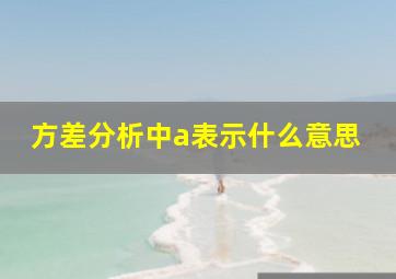 方差分析中a表示什么意思