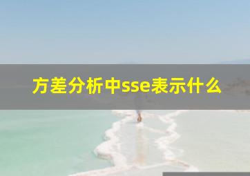 方差分析中sse表示什么