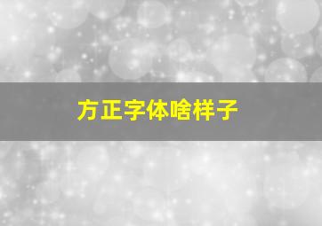 方正字体啥样子