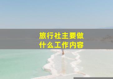 旅行社主要做什么工作内容