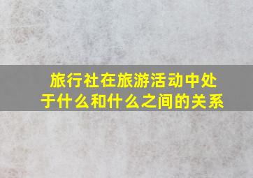 旅行社在旅游活动中处于什么和什么之间的关系