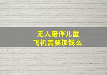 无人陪伴儿童飞机需要加钱么