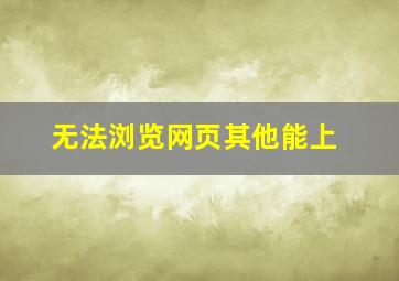 无法浏览网页其他能上