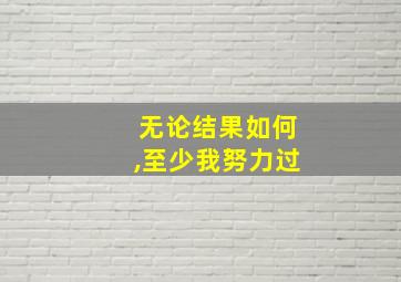 无论结果如何,至少我努力过