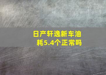 日产轩逸新车油耗5.4个正常吗