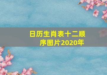 日历生肖表十二顺序图片2020年