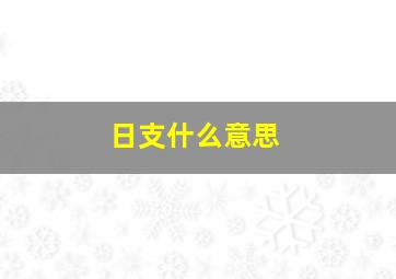 日支什么意思