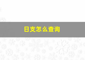 日支怎么查询