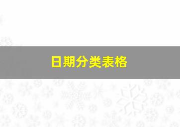 日期分类表格