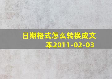 日期格式怎么转换成文本2011-02-03