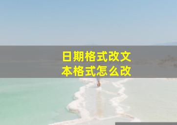 日期格式改文本格式怎么改