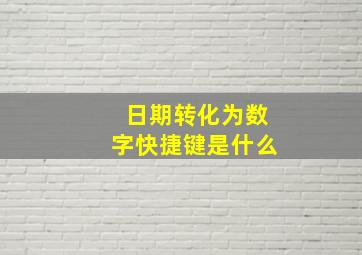 日期转化为数字快捷键是什么