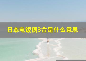 日本电饭锅3合是什么意思