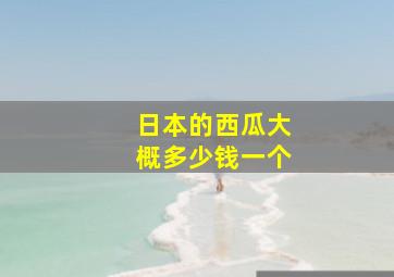 日本的西瓜大概多少钱一个