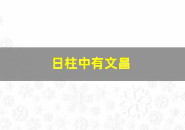 日柱中有文昌