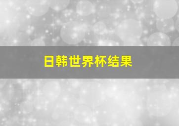 日韩世界杯结果