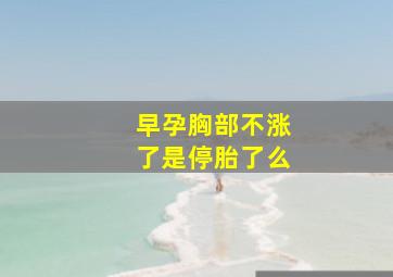 早孕胸部不涨了是停胎了么