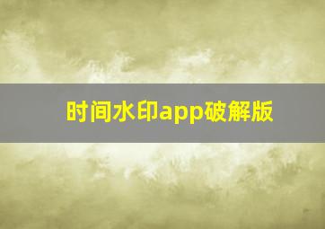 时间水印app破解版