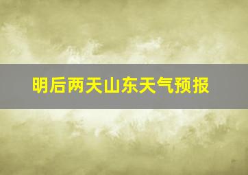 明后两天山东天气预报