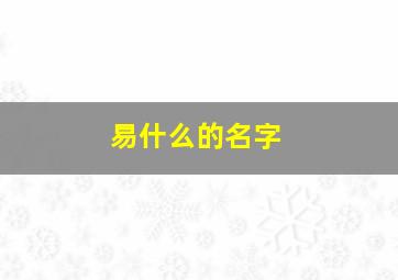 易什么的名字