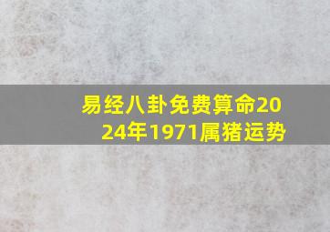 易经八卦免费算命2024年1971属猪运势