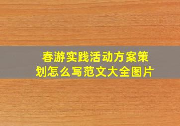 春游实践活动方案策划怎么写范文大全图片