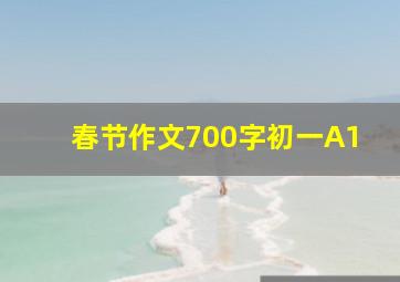 春节作文700字初一A1