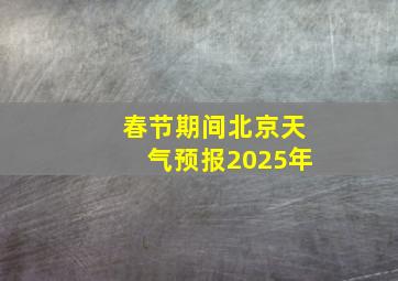 春节期间北京天气预报2025年