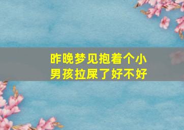 昨晚梦见抱着个小男孩拉屎了好不好