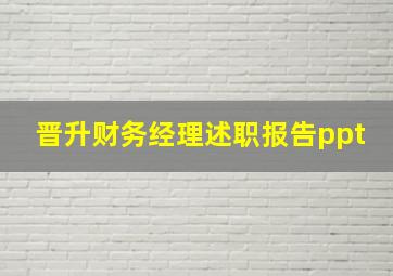 晋升财务经理述职报告ppt