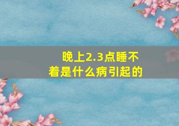 晚上2.3点睡不着是什么病引起的