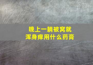 晚上一躺被窝就浑身痒用什么药膏