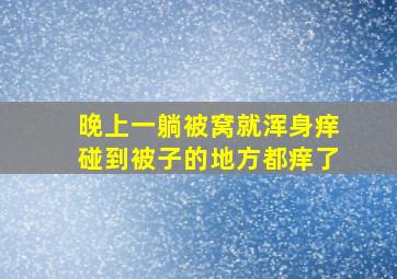 晚上一躺被窝就浑身痒碰到被子的地方都痒了