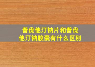 普伐他汀钠片和普伐他汀钠胶囊有什么区别