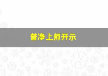 普净上师开示