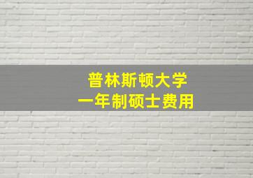 普林斯顿大学一年制硕士费用