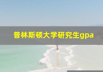 普林斯顿大学研究生gpa