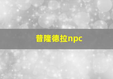 普隆德拉npc