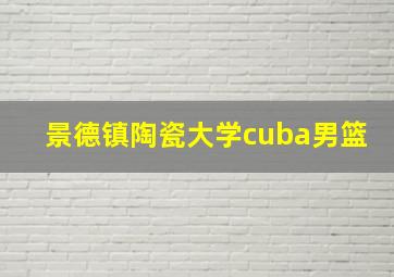 景德镇陶瓷大学cuba男篮