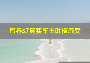 智界s7真实车主吐槽感受