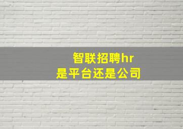 智联招聘hr是平台还是公司