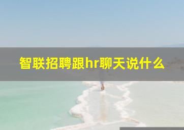 智联招聘跟hr聊天说什么