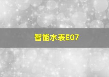 智能水表E07