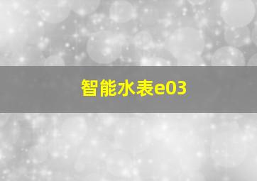 智能水表e03