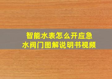 智能水表怎么开应急水阀门图解说明书视频